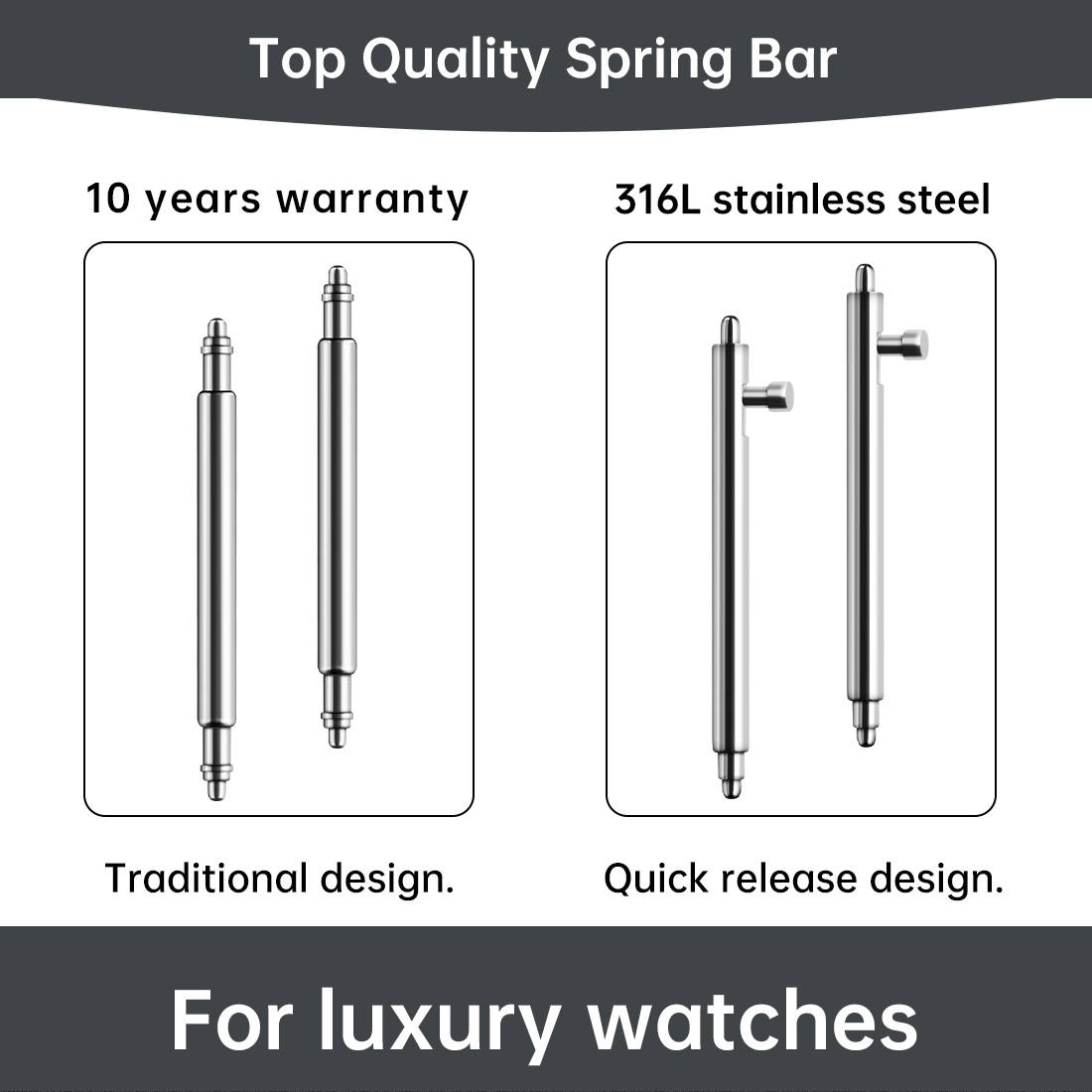 Maikes 316L Stainless Steel Qu - Leather Strap Quick Release 评论和价格