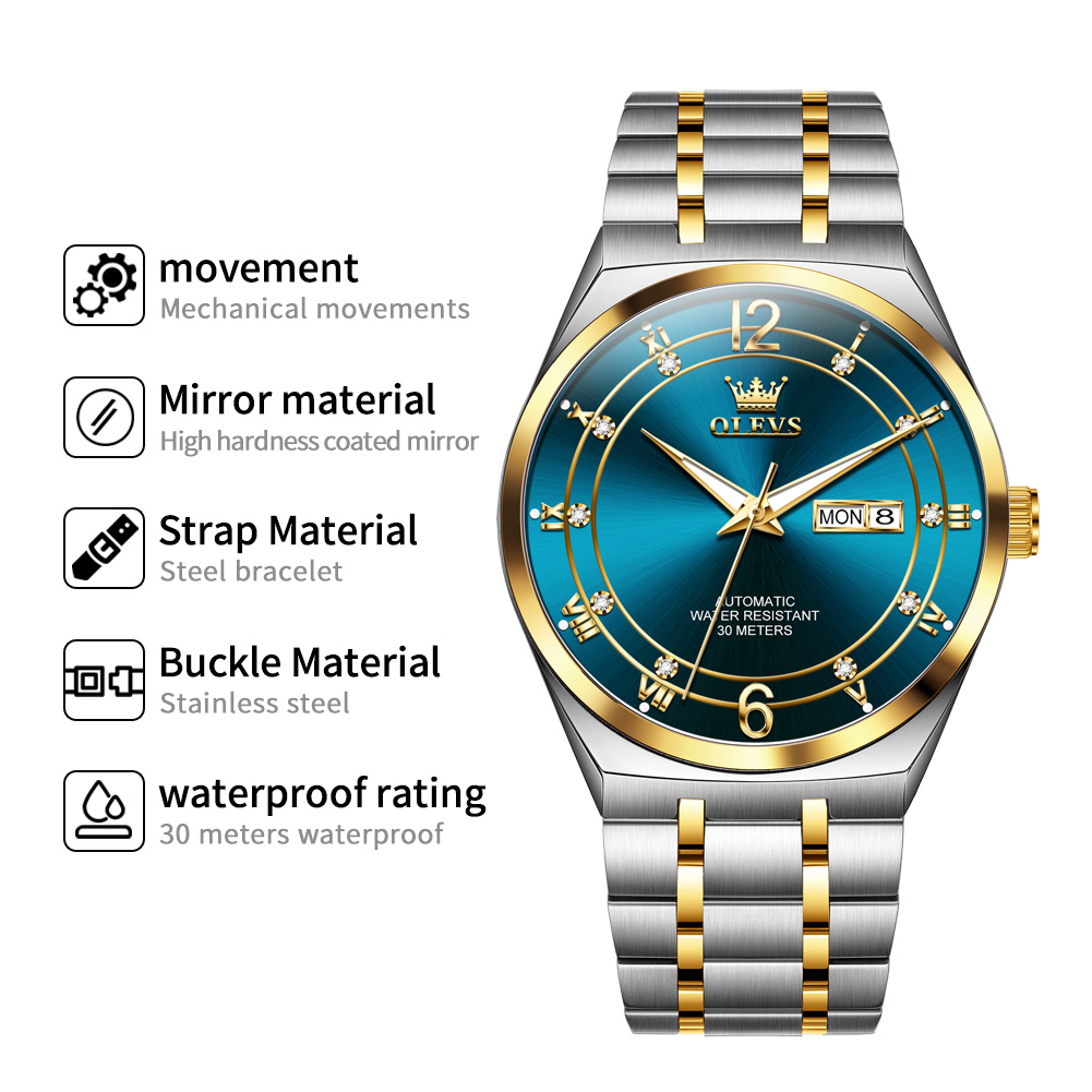 OLEVS Watch Mens Watch Mechani - Rolex Watch Datejust 评论和价格
