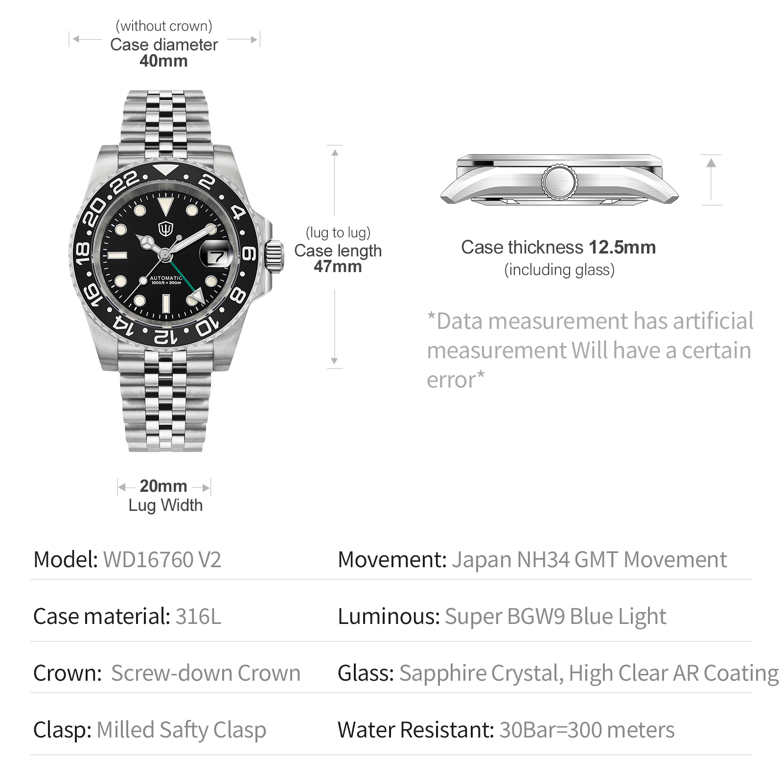 Watchdives NEW WD16760 V2 NH34 - Rolex Watch Datejust 评论和价格