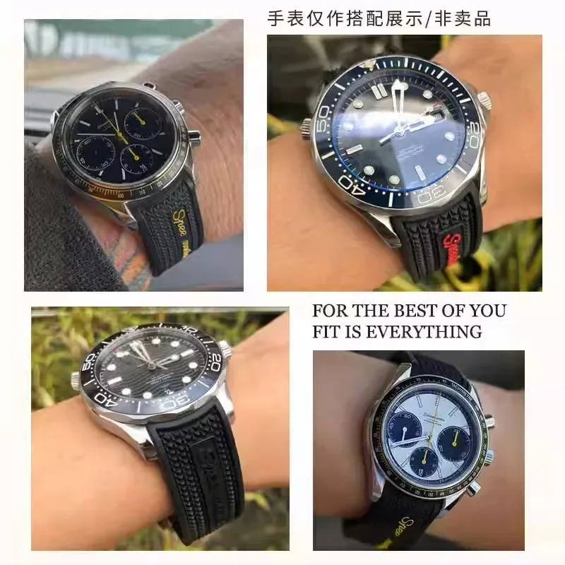 New-Rubber Silicone Watchband  - Omega Watch Speedmaster 评论和价格