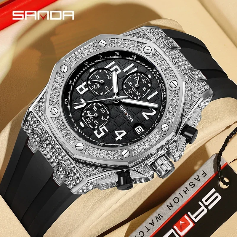 SANDA 7026 Men's Quartz Watch  - Rubber Strap Diver 评论和价格