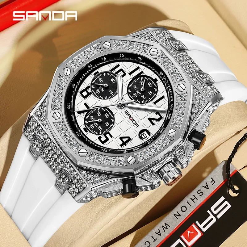 SANDA 7026 Men's Quartz Watch  - Rubber Strap Diver 评论和价格