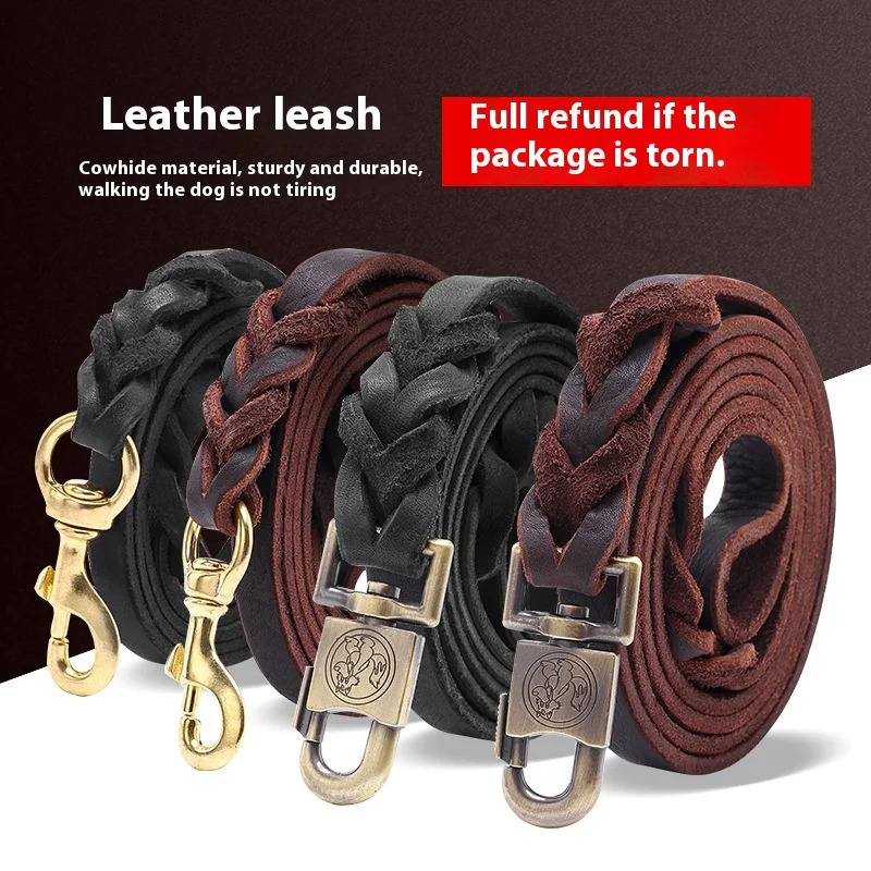 Genuine Leather Dog Leash - To - Leather Strap Quick Release 评论和价格