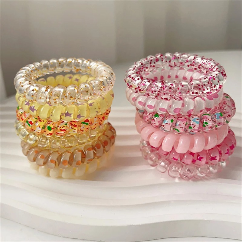 6pcs Colorful Resin Jelly Spir - Silicone Band Women 评论和价格
